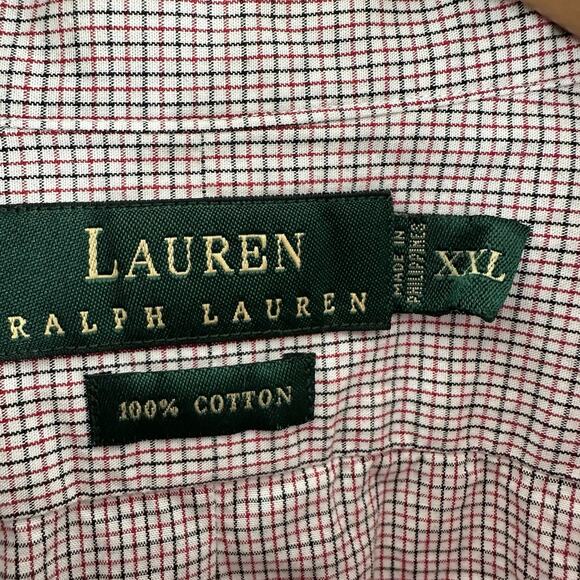 Lauren Ralph Lauren Shirt Men’s XXL Check Short Sleeve Button Front Crest Logo - Picture 2 of 5